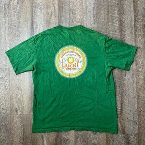 Vintage Y2k Lucky Brand Green T Shirt Made In‎ Usa Mens Size Large